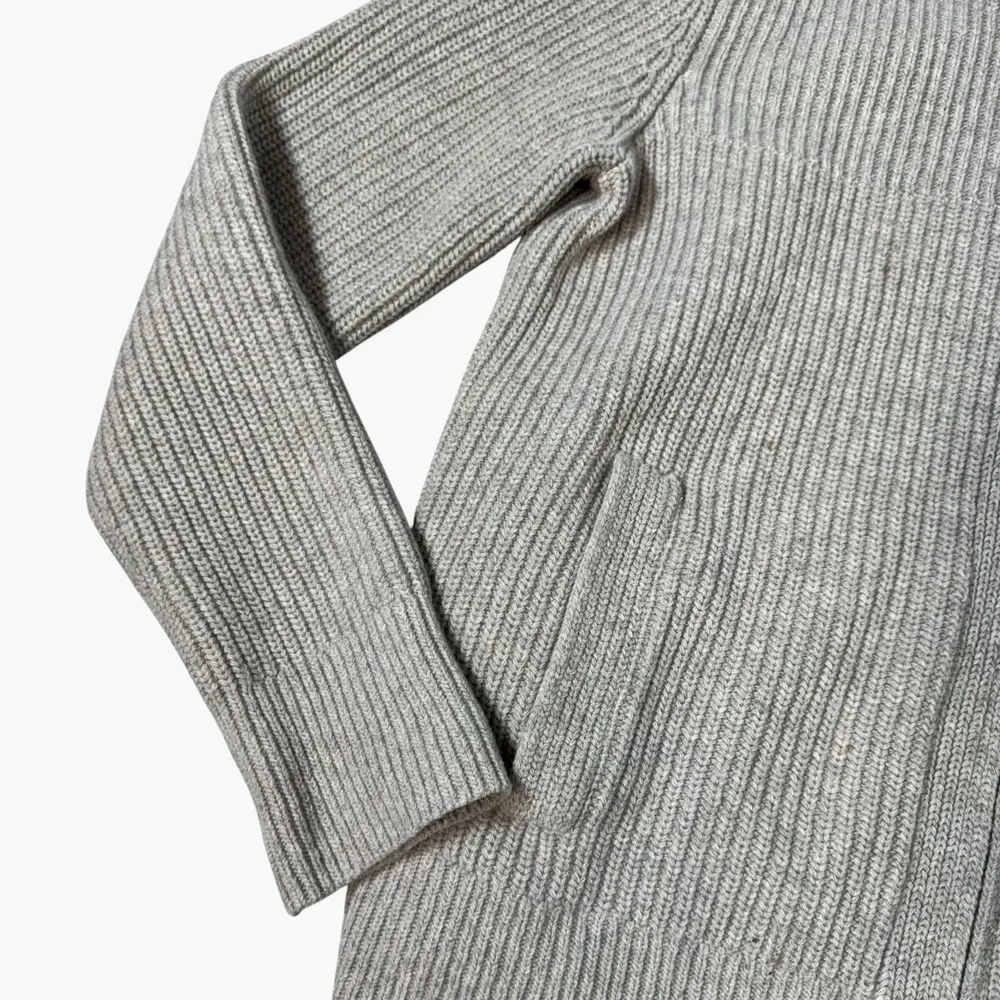 Banana Republic Merino Wool Ribbed Sweater Full Zip Jacket Mens XL Shawl Collar